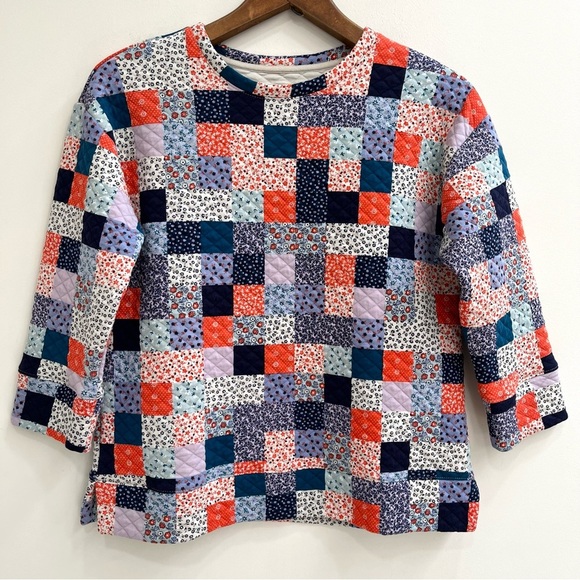 Land's End Patchwork Quilted Top Cottage Core Mixed Print Boho Nautical Country - Picture 1 of 8